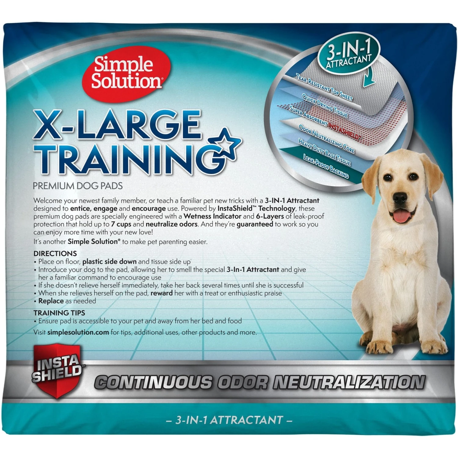 Simple Solution Extra Large, 6 Layer Training Puppy Pads 2 Simple Solution Extra Large, 6 Layer Training Puppy Pads - Image 2