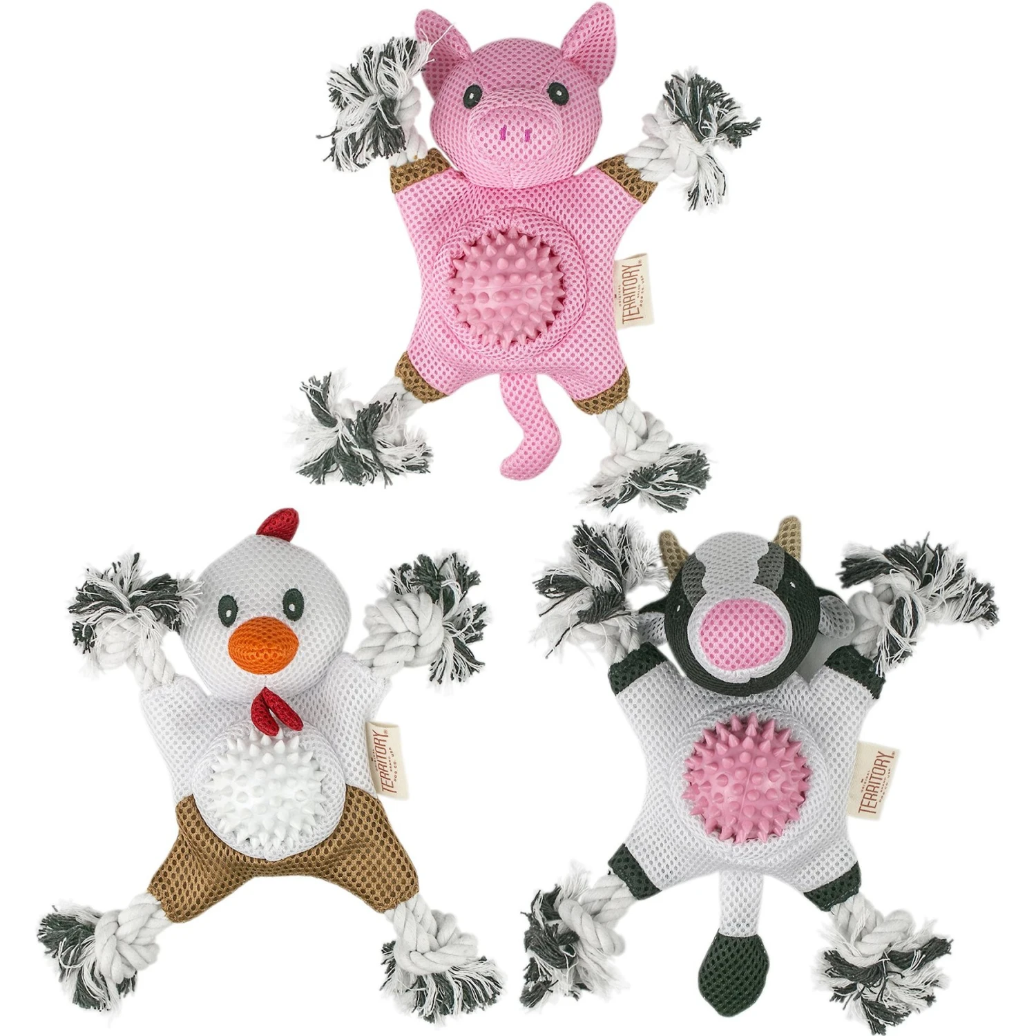 Territory 2-in-1 Farm Friends Dog Toys, 3 Count 1 Territory 2-in-1 Farm Friends Dog Toys, 3 Count