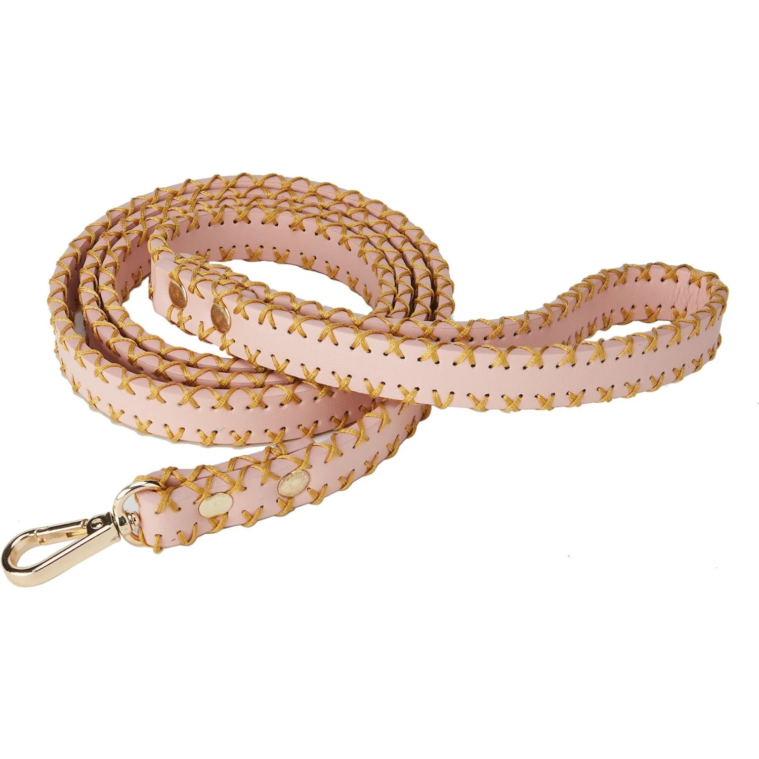 Scotch & Co Pink/Gold Handcrafted Dog Leash 1 Scotch & Co Pink/Gold Handcrafted Dog Leash