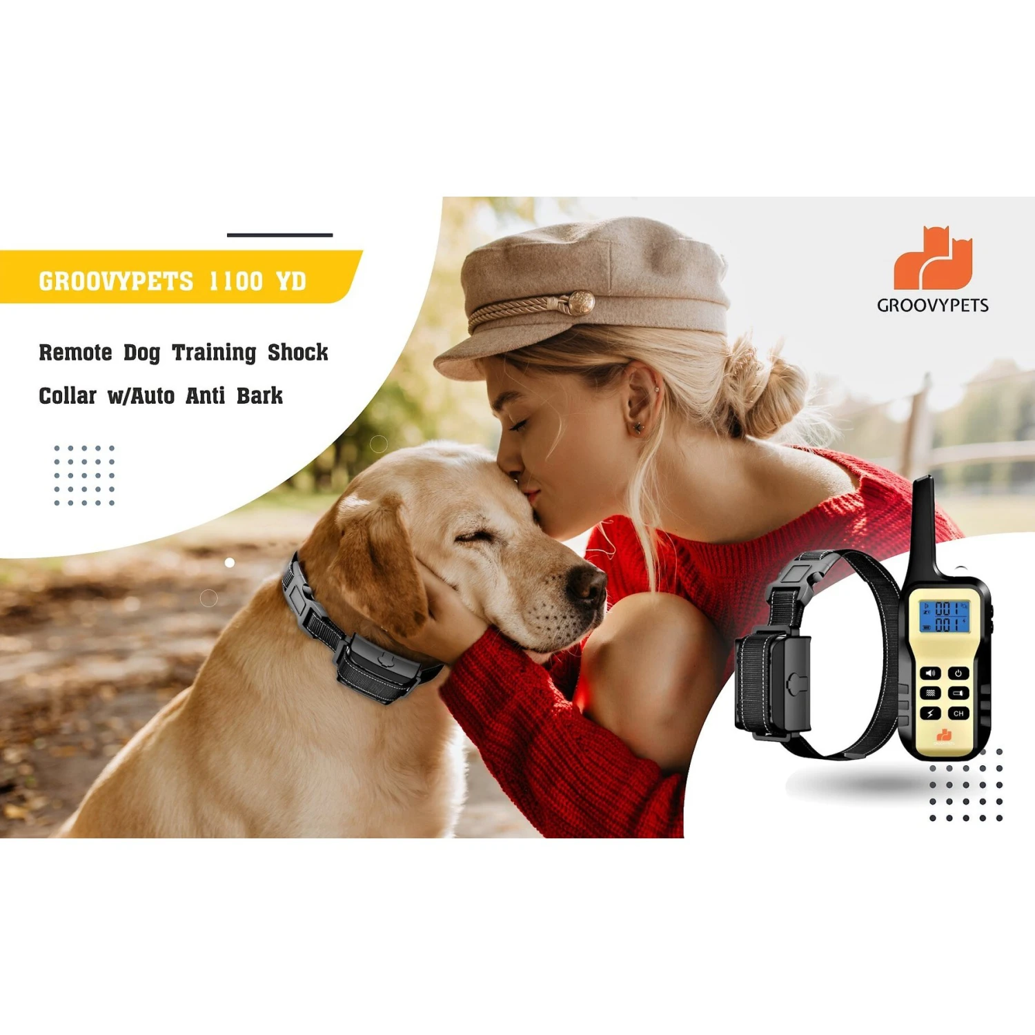 GroovyPets Two-Dog Set 1100 Yard Auto Anti Bark, Humane Beep, Vibration, Static Shock Waterproof Rechargeable Dog Training Shock Collar System 3 GroovyPets Two-Dog Set 1100 Yard Auto Anti Bark, Humane Beep, Vibration, Static Shock Waterproof Rechargeable Dog Training Shock Collar System - Image 3