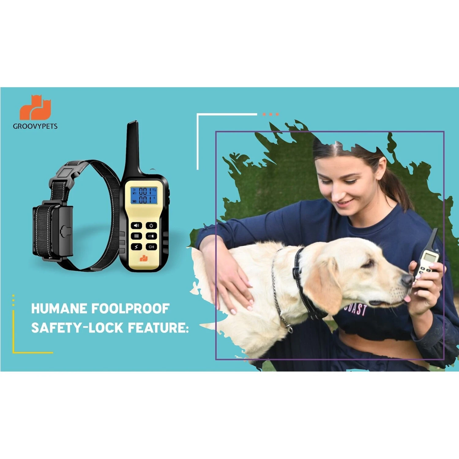 GroovyPets Two-Dog Set 1100 Yard Auto Anti Bark, Humane Beep, Vibration, Static Shock Waterproof Rechargeable Dog Training Shock Collar System 5 GroovyPets Two-Dog Set 1100 Yard Auto Anti Bark, Humane Beep, Vibration, Static Shock Waterproof Rechargeable Dog Training Shock Collar System - Image 5