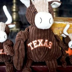 HuggleHounds Texas Longhorn Knottie Tough Squeaky Plush Dog Toy, Brown -PetSafe Kong Shop 342256 PT2. AC SS1800 V1635294086