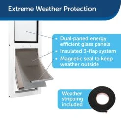 PetSafe Extreme Weather Sliding Glass Cat & Dog Door, White -PetSafe Kong Shop 346451 PT1. AC SS1800 V1637101312