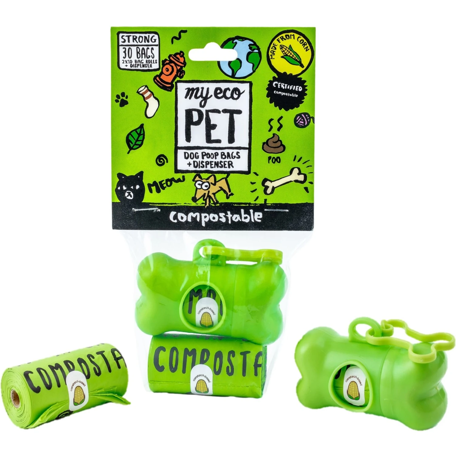 MyEcoPet Compostable Dispenser & Dog Waste Bags, 30 Count 4 MyEcoPet Compostable Dispenser & Dog Waste Bags, 30 Count - Image 4