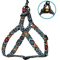 CollarDirect Tribal Pattern Ethnic Design Adjustable Nylon Step-in Dog Harness