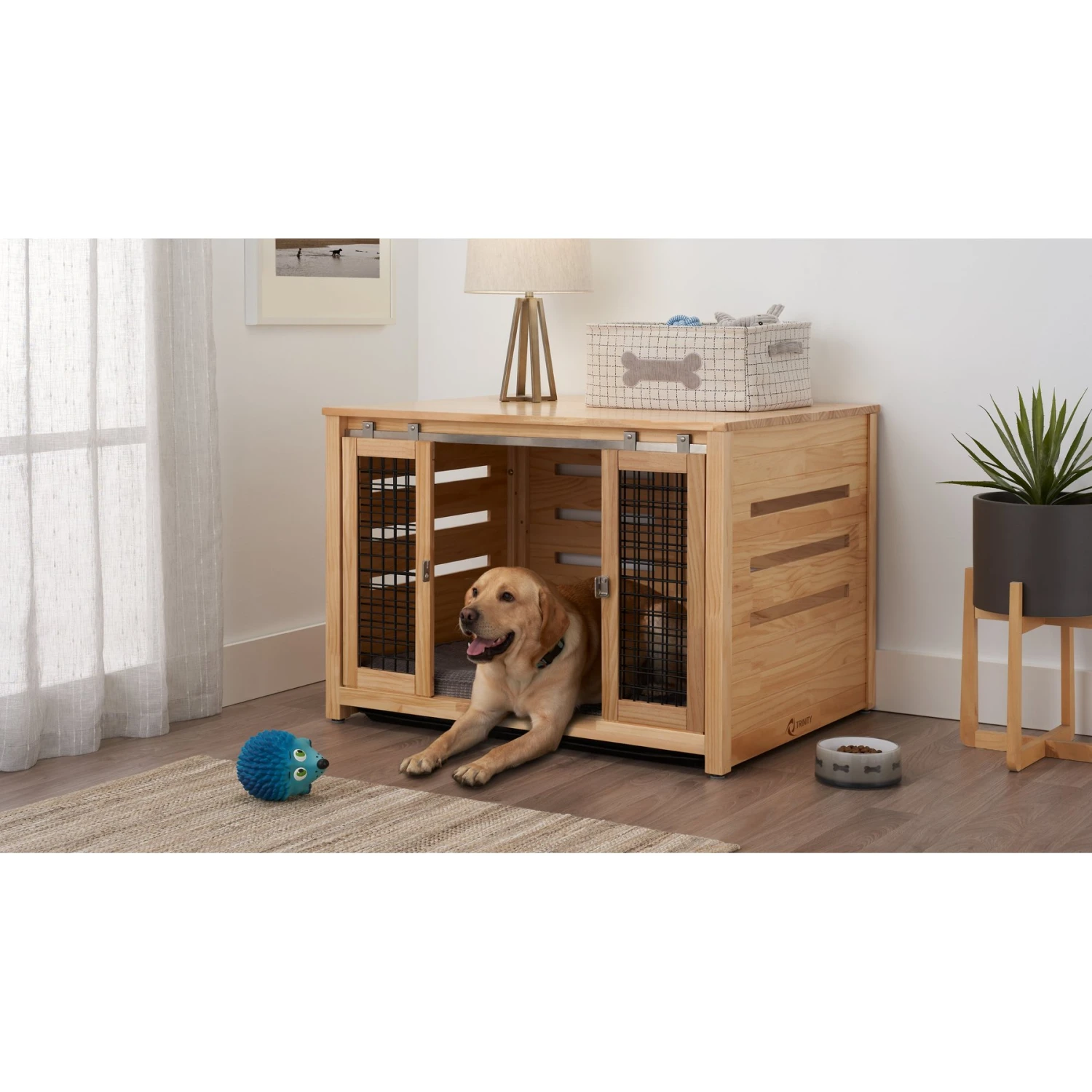 TRINITY Crate Accent Table Double Door Furniture Style Dog & Cat Crate 1 TRINITY Crate Accent Table Double Door Furniture Style Dog & Cat Crate