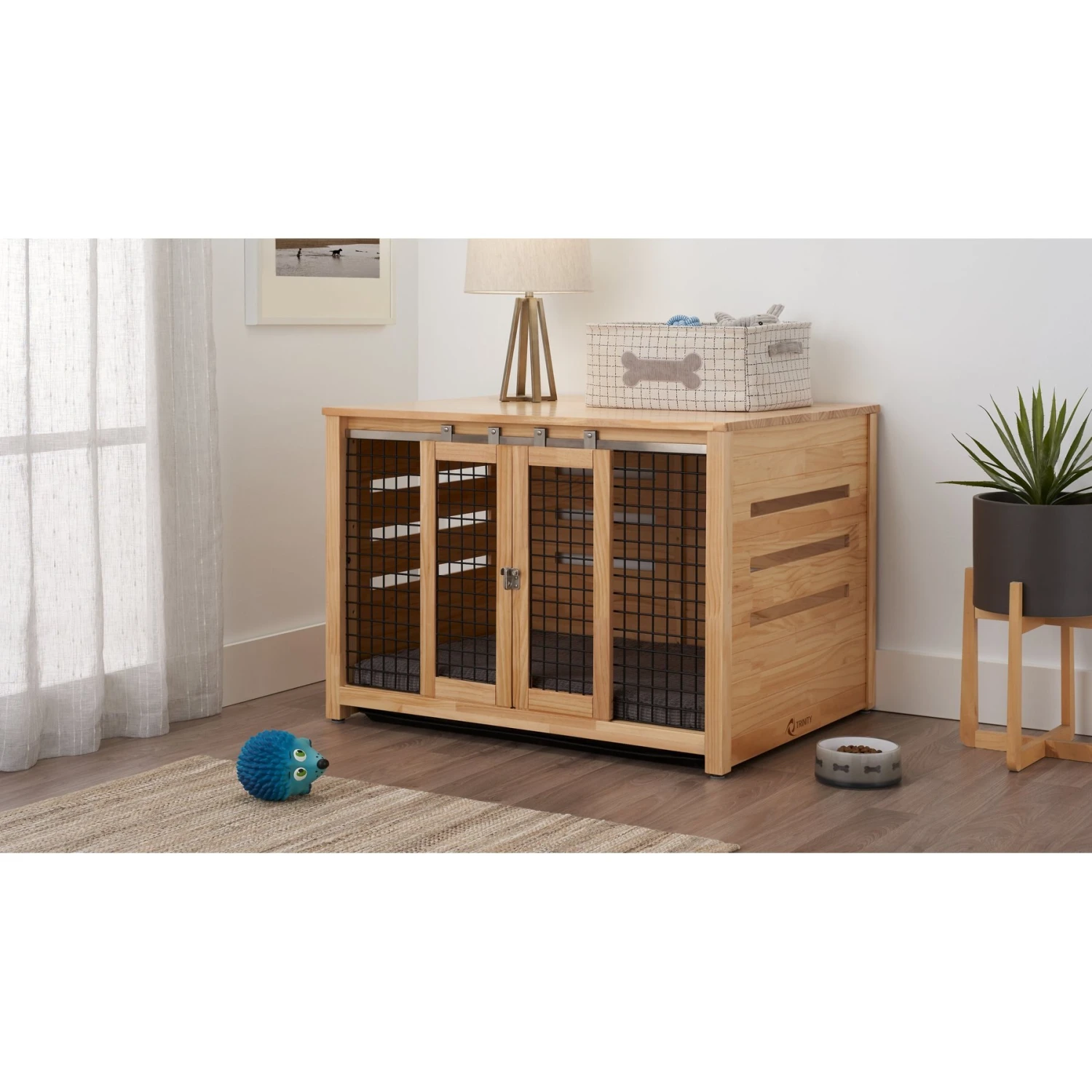 TRINITY Crate Accent Table Double Door Furniture Style Dog & Cat Crate 2 TRINITY Crate Accent Table Double Door Furniture Style Dog & Cat Crate - Image 2