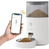 INSTACHEW Purechew Mini Automatic Stainless Steel Smart Pet Feeder, White, 94-oz