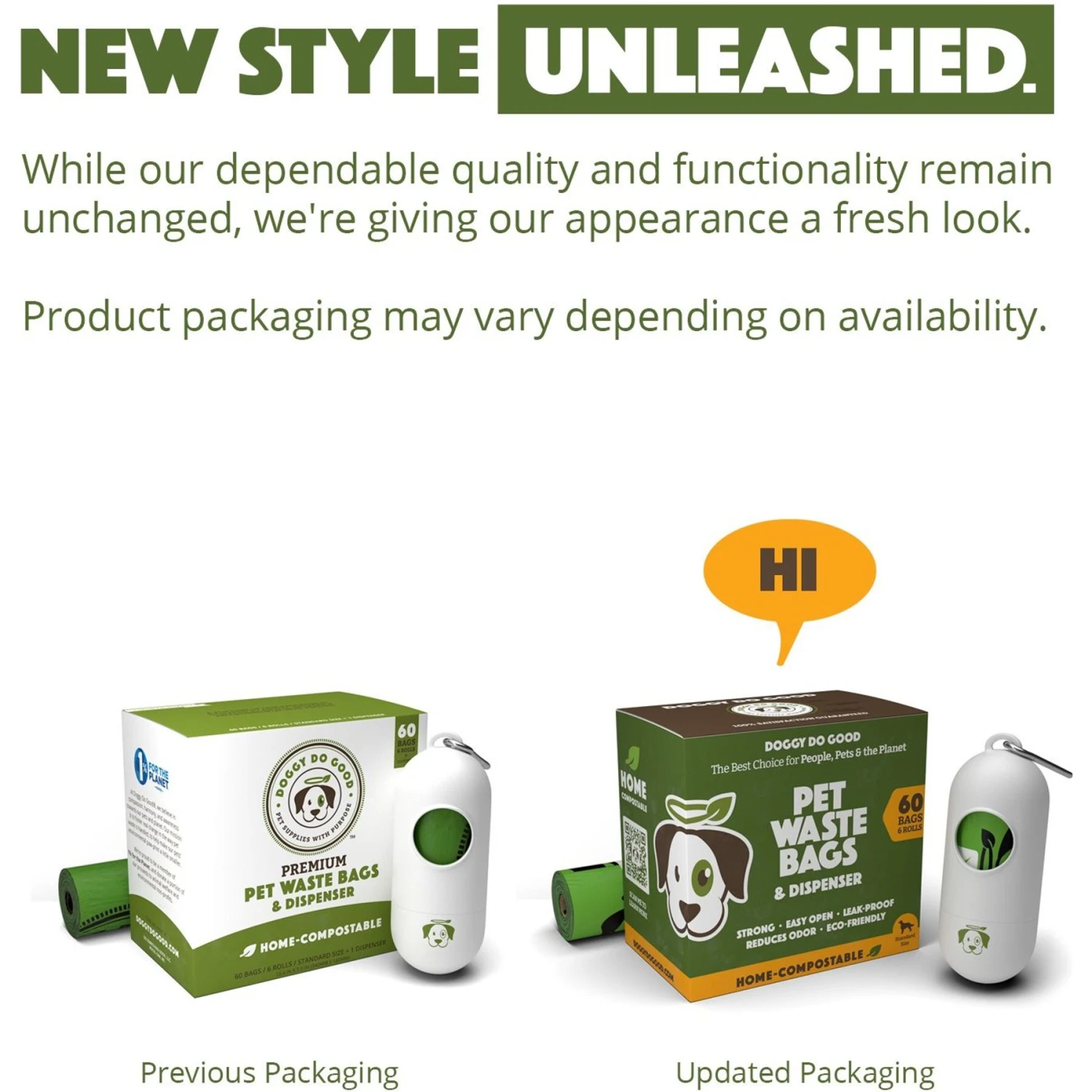 Doggy Do Good Certified Home Compostable Premium Dog & Cat Waste Bags + Dispenser, 60 Count 2 Doggy Do Good Certified Home Compostable Premium Dog & Cat Waste Bags + Dispenser, 60 Count - Image 2