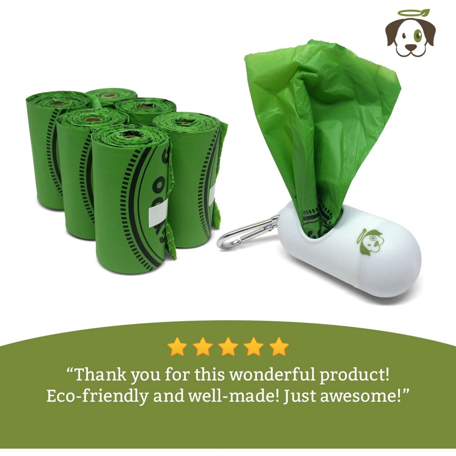 Doggy Do Good Certified Home Compostable Premium Dog & Cat Waste Bags + Dispenser, 60 Count 5 Doggy Do Good Certified Home Compostable Premium Dog & Cat Waste Bags + Dispenser, 60 Count - Image 5