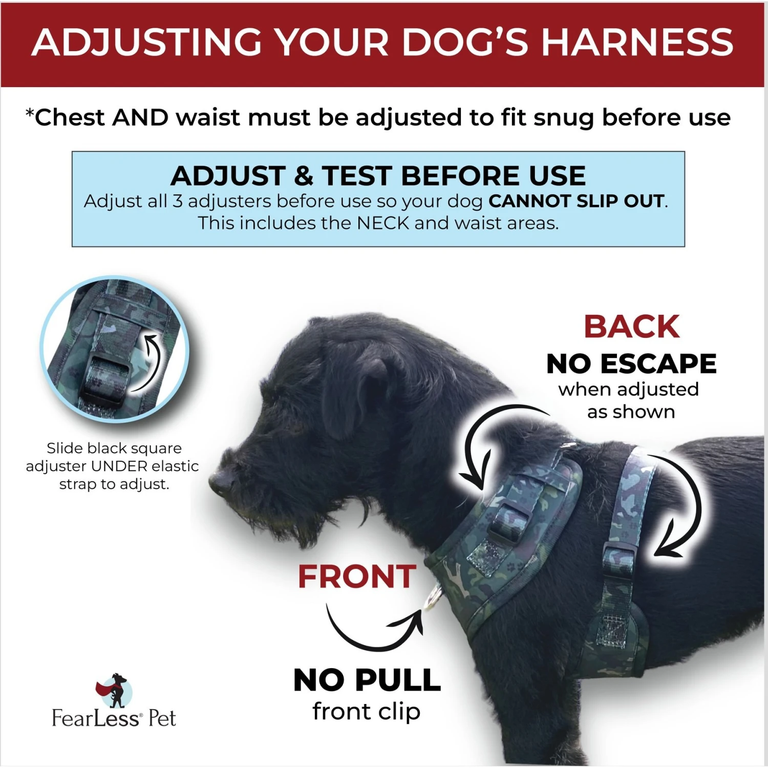 FearLess Pet Adjustable No Pull No Escape Neoprene Dog Harness 6 FearLess Pet Adjustable No Pull No Escape Neoprene Dog Harness - Image 6