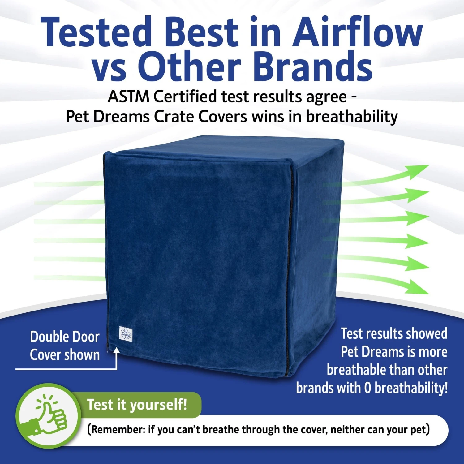 Pet Dreams Double Door Dog Crate Cover 2 Pet Dreams Double Door Dog Crate Cover - Image 2