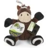 GoDog Checkers Sitting Horse Squeaker Dog Toy, Brown