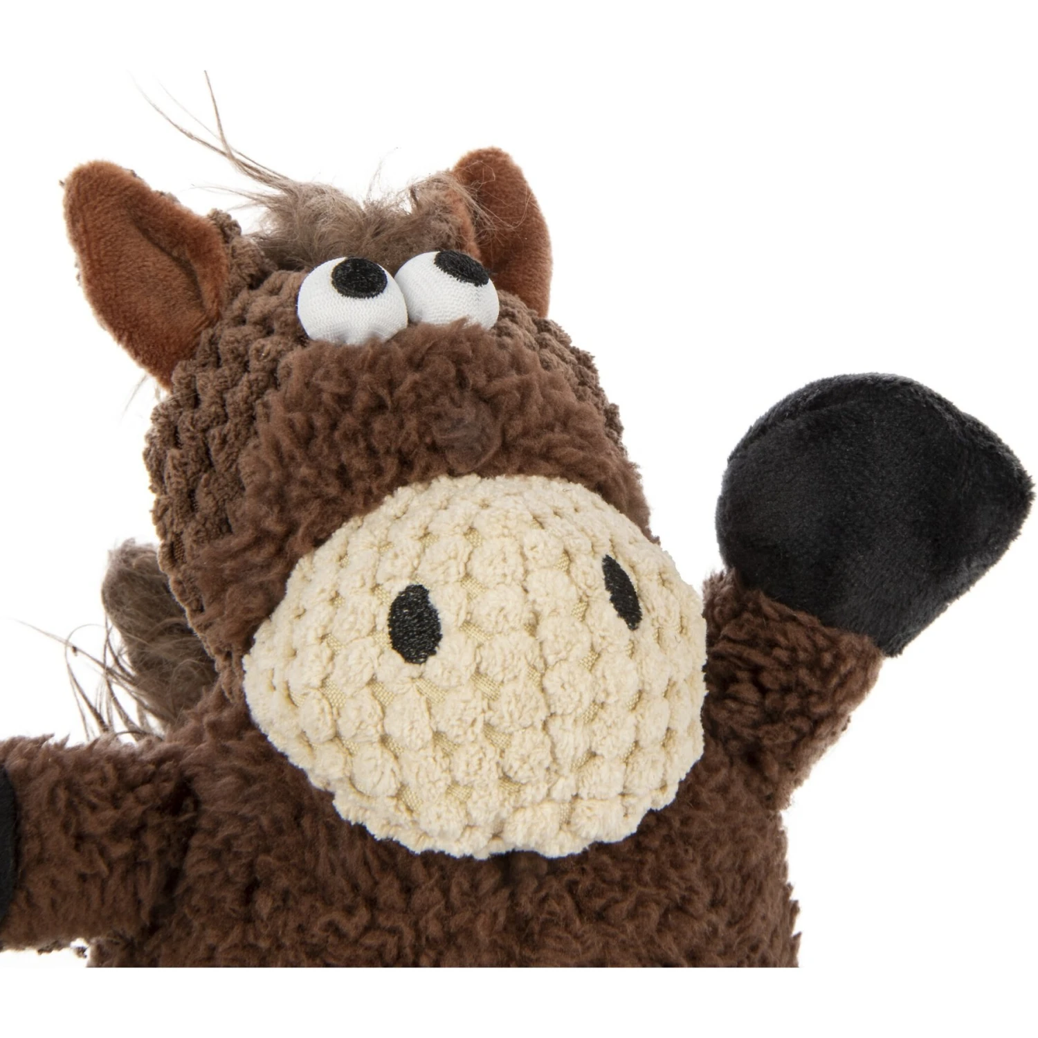 GoDog Checkers Sitting Horse Squeaker Dog Toy, Brown 3 GoDog Checkers Sitting Horse Squeaker Dog Toy, Brown - Image 3