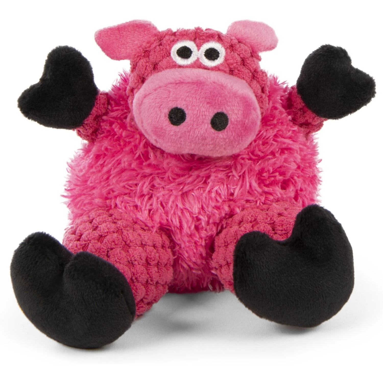 GoDog Checkers Sitting Pig Squeaker Dog Toy, Pink 3 GoDog Checkers Sitting Pig Squeaker Dog Toy, Pink - Image 3