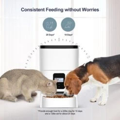 Petdiary Automatic Dog & Cat Feeder, White, Medium -PetSafe Kong Shop 364527 PT2. AC SS1800 V1646693195