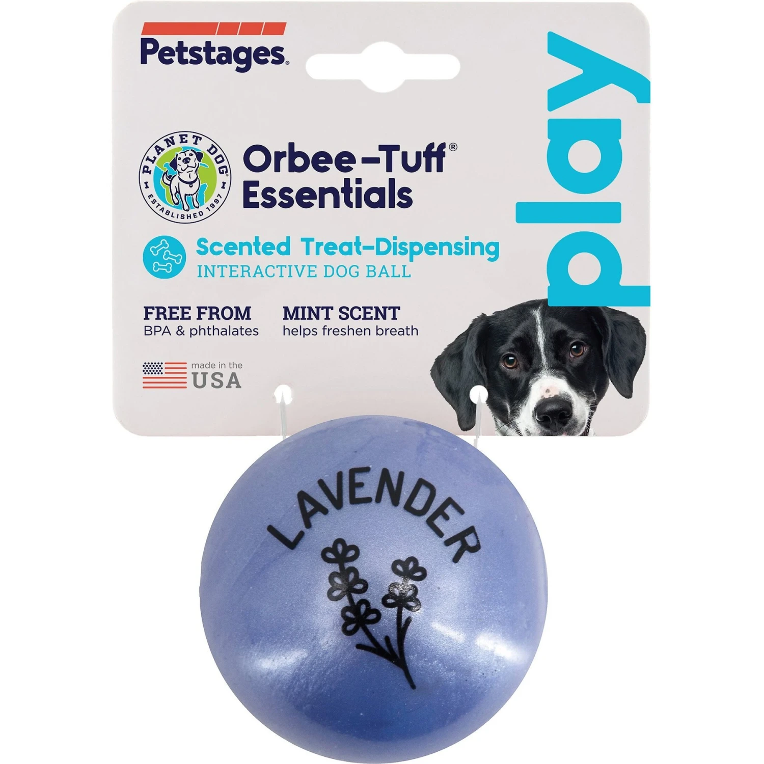 Planet Dog Orbee-Tuff Essentials Lavender Scented Interactive Dog Ball Treat Dispenser Toy, Purple 7 Planet Dog Orbee-Tuff Essentials Lavender Scented Interactive Dog Ball Treat Dispenser Toy, Purple - Image 7