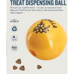 Planet Dog Orbee-Tuff Essentials Vanilla Scented Interactive Dog Ball Treat Dispenser Toy, Yellow -PetSafe Kong Shop 367765 PT2. AC SS1800 V1644528447