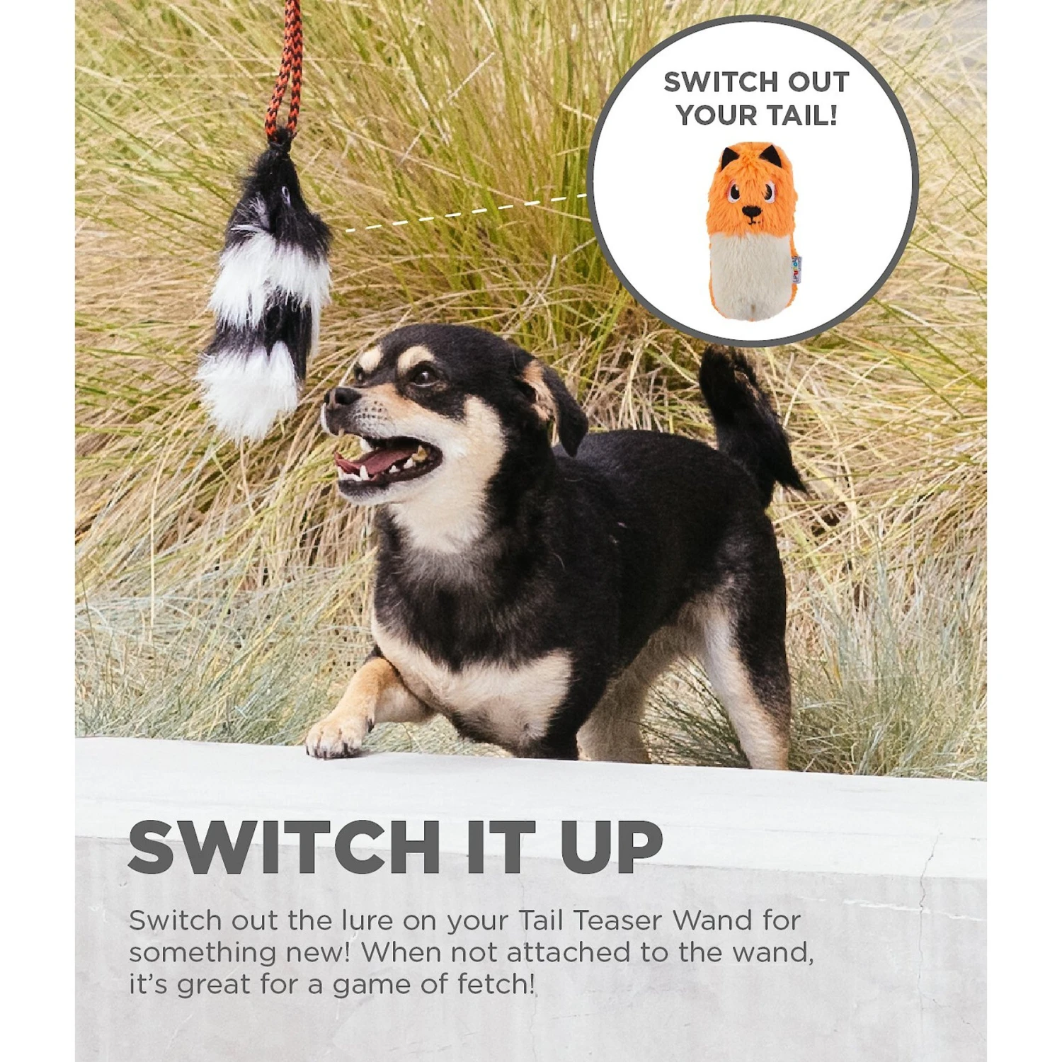 Outward Hound Fox Tail Teaser Wand Dog Toy Replacement Lure 2 Outward Hound Fox Tail Teaser Wand Dog Toy Replacement Lure - Image 2