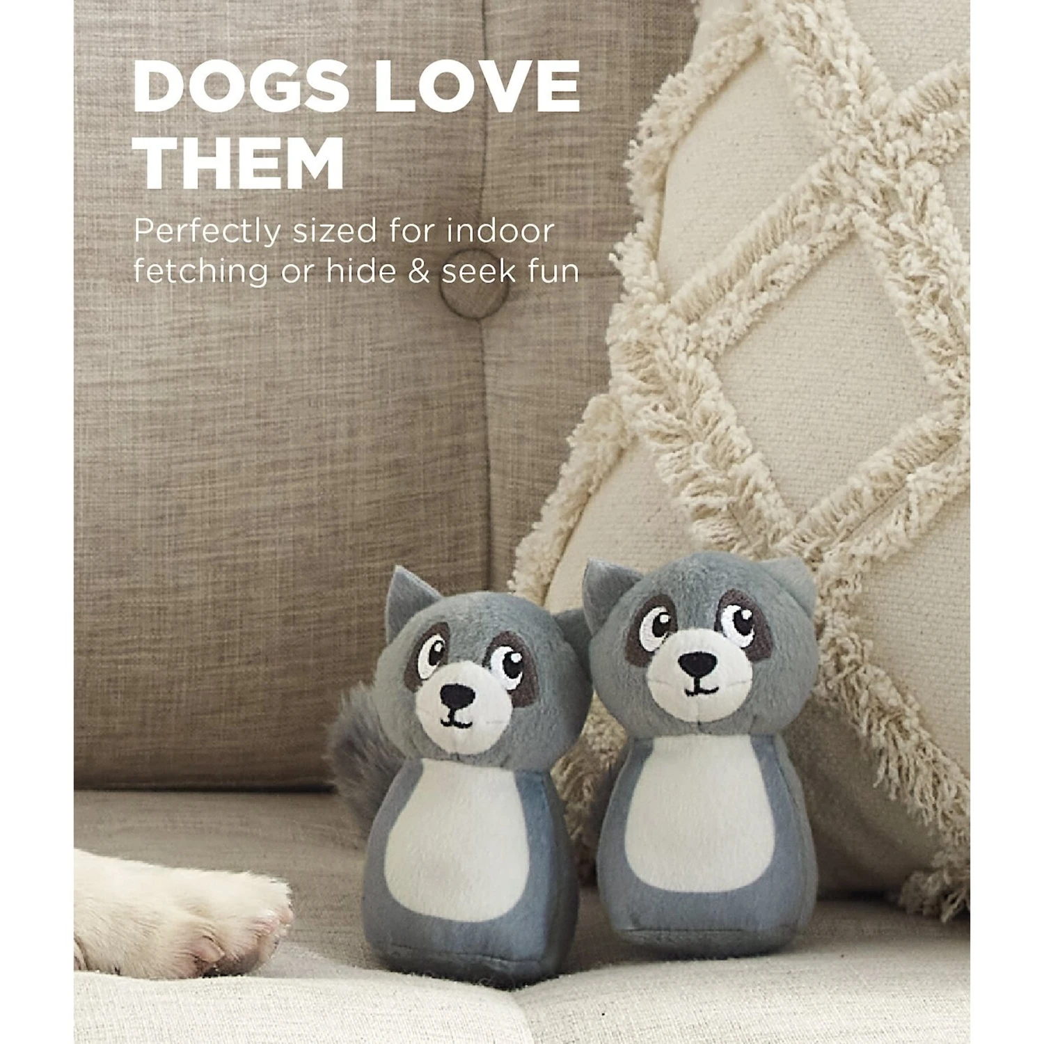 Outward Hound Squeakin' Racoon Hide A Puzzle Plush Dog Toy, 3 Count 2 Outward Hound Squeakin' Racoon Hide A Puzzle Plush Dog Toy, 3 Count - Image 2