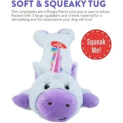 Charming Pet Longidudes Unicorn Plush & Squeaky Dog Tug Toy, Blue -PetSafe Kong Shop 368210 PT2. AC SS1800 V1644527566