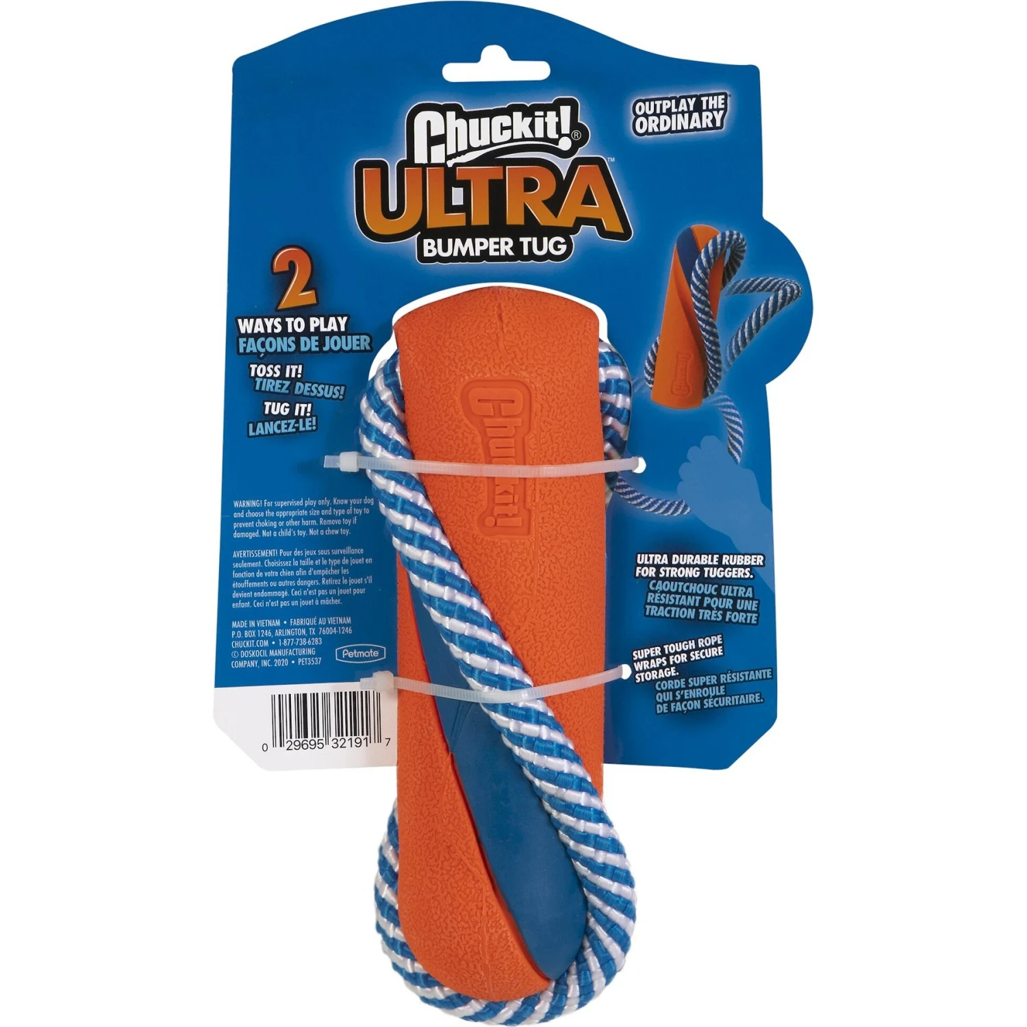 Chuckit! Ultra Bumper Tug Dog Toy, Orange 2 Chuckit! Ultra Bumper Tug Dog Toy, Orange - Image 2
