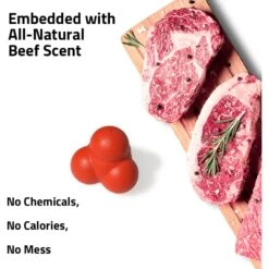 Playology All Natural Beef Scented Squeaky Bounce Ball Dog Toy, Red -PetSafe Kong Shop 370227 PT2. AC SS1800 V1657657436