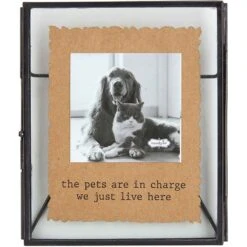 Mud Pie The Pets Are In Charge We Just Live Here Glass Pet Frame