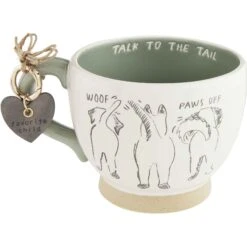 Mud Pie Talk To The Tail Dog Mug & Dog Tag Set, Blue