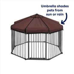 Frisco Outdoor Galvanized Steel 8-Panel Configurable Gate And Playpen With Oxford Roof -PetSafe Kong Shop 507086 PT2. AC SS1800 V1669212042