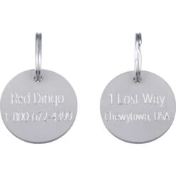 Red Dingo Titanium Circle Personalized Dog & Cat ID Tag -PetSafe Kong Shop 507990 PT4. AC SS1800 V1658004446