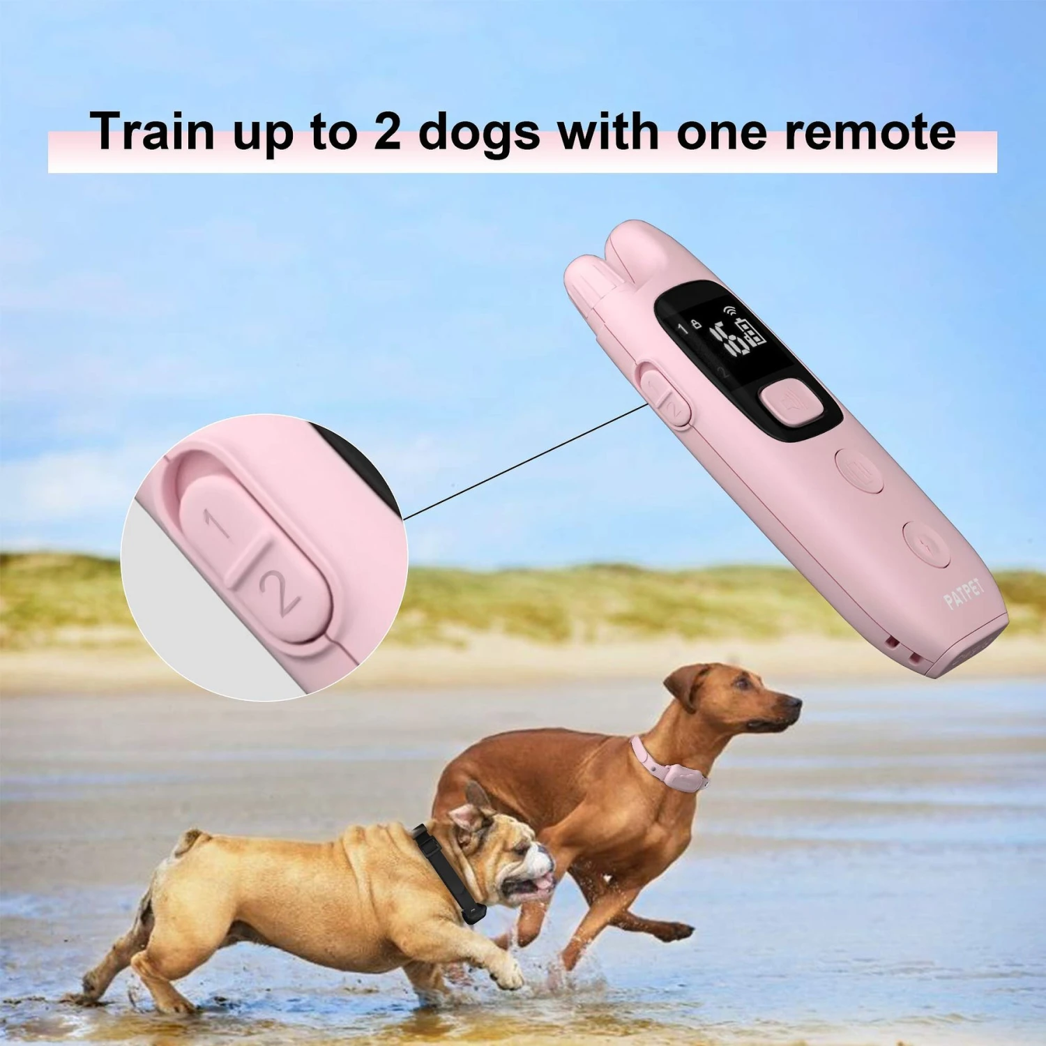 PATPET 682B 1000ft Remote Dog Training Collar, Pink, Small 2 PATPET 682B 1000ft Remote Dog Training Collar, Pink, Small - Image 2