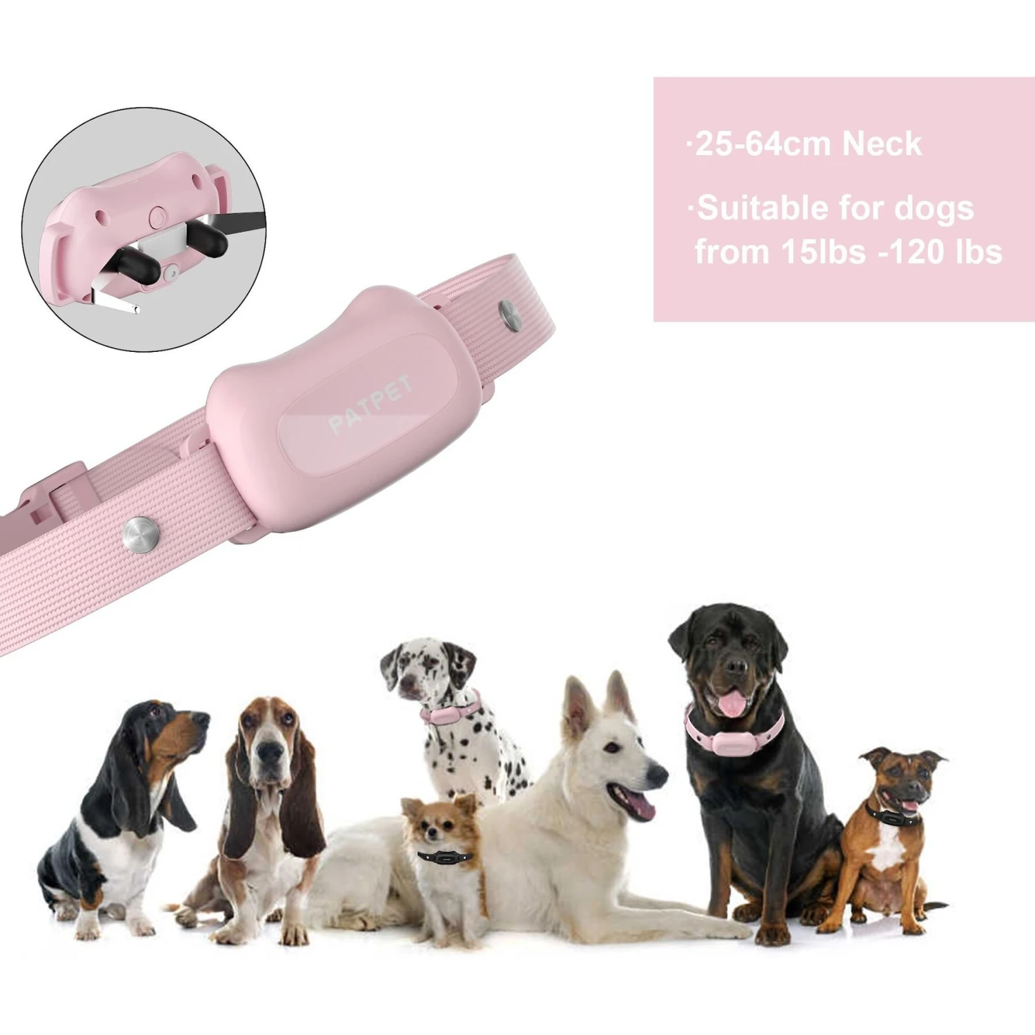 PATPET 682B 1000ft Remote Dog Training Collar, Pink, Small 4 PATPET 682B 1000ft Remote Dog Training Collar, Pink, Small - Image 4