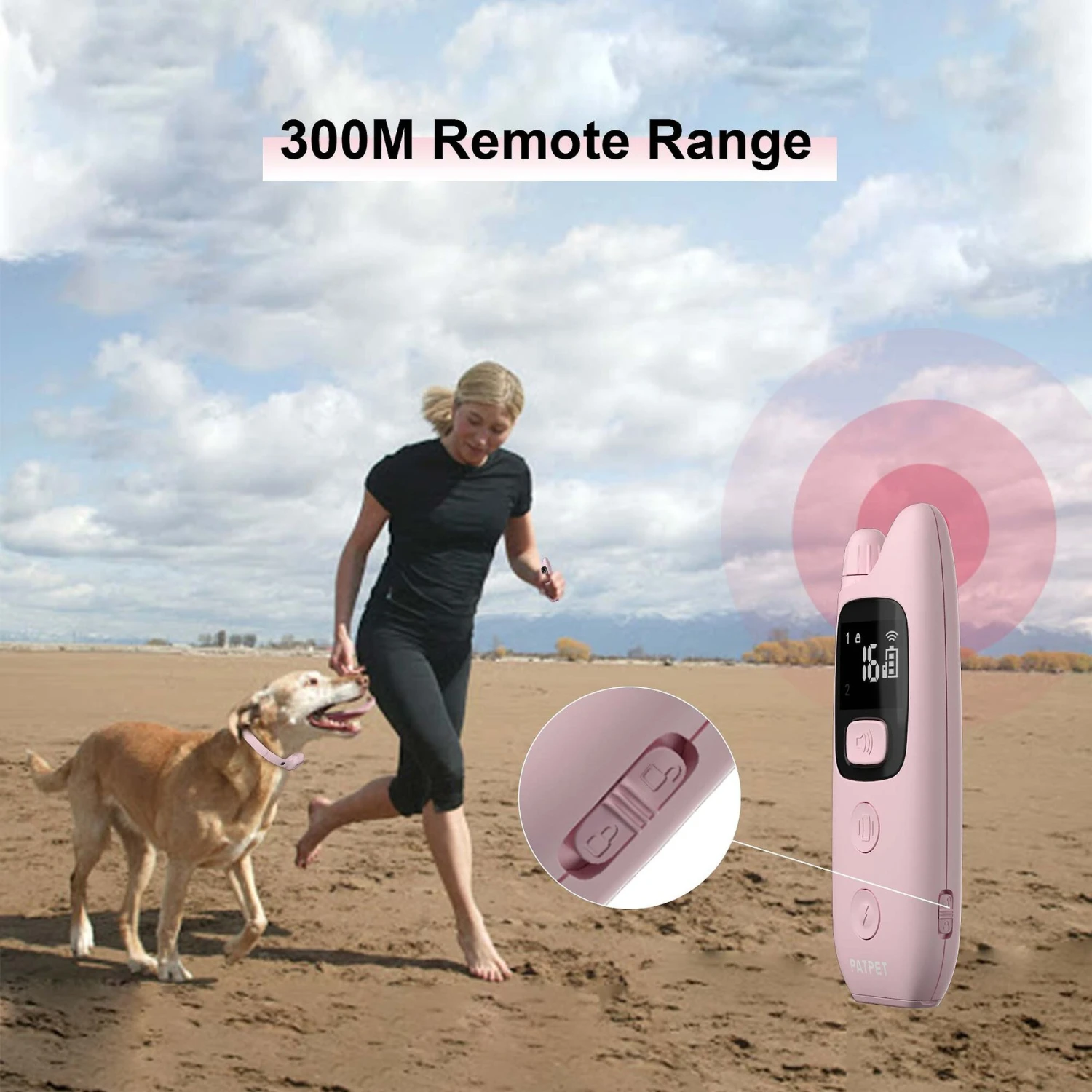 PATPET 682B 1000ft Remote Dog Training Collar, Pink, Small 5 PATPET 682B 1000ft Remote Dog Training Collar, Pink, Small - Image 5