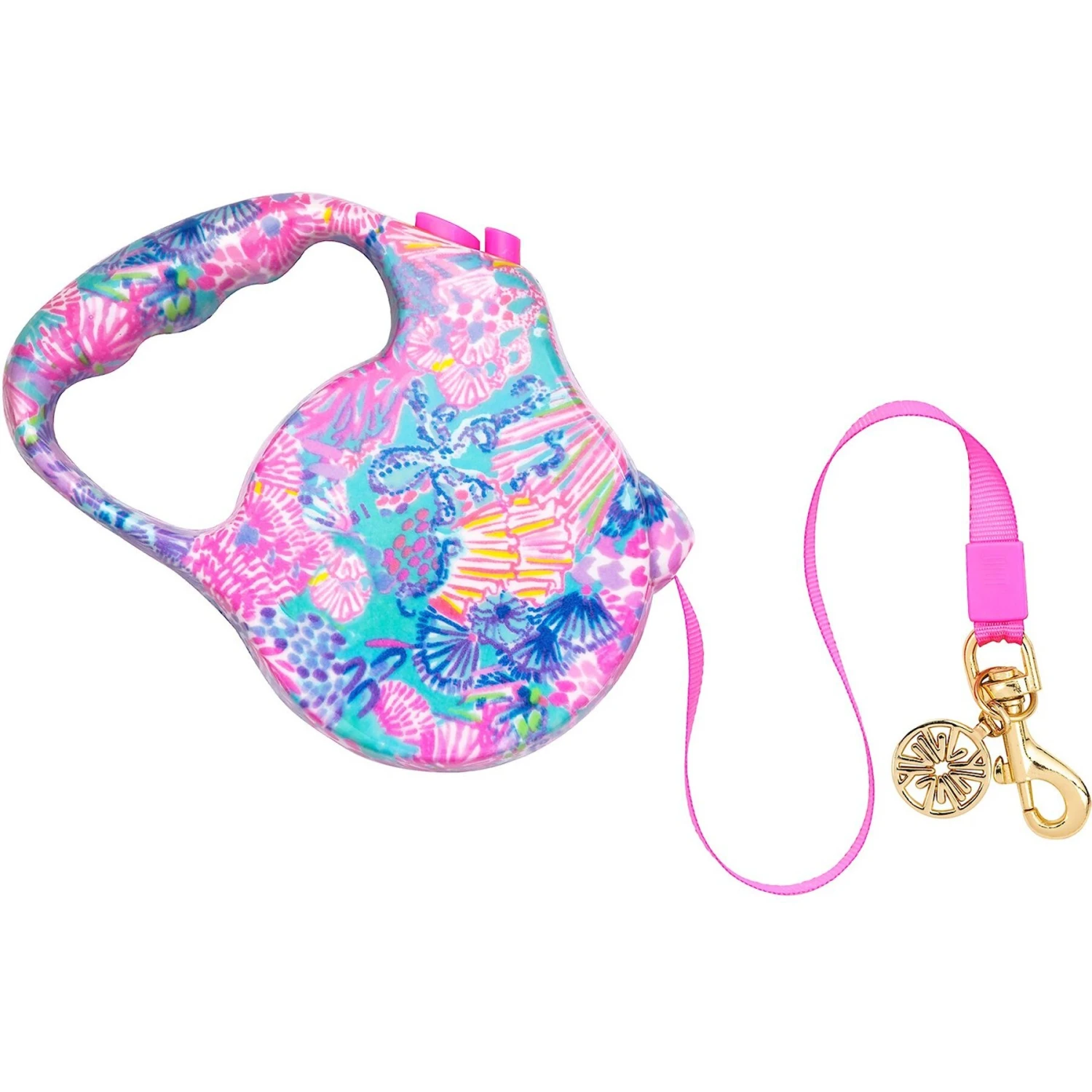 Lilly Pulitzer Splendor In The Sand Retractable Dog Leash, Light Blue, 16-ft 3 Lilly Pulitzer Splendor In The Sand Retractable Dog Leash, Light Blue, 16-ft - Image 3