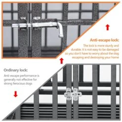 SMONTER Heavy Duty Metal Anxiety Indoor & Outdoor Large Breed Dog Crate, Dark Silver -PetSafe Kong Shop 517206 PT4. AC SS1800 V1650403585