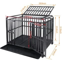 SMONTER Heavy Duty Metal Anxiety Indoor & Outdoor Large Breed Dog Crate, Dark Silver -PetSafe Kong Shop 517206 PT5. AC SS1800 V1650394295