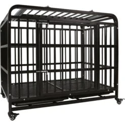 SMONTER Heavy Duty Metal Indoor & Outdoor Medium & Large Breed Dog Crate, Dark Silver -PetSafe Kong Shop 517246 PT2. AC SS1800 V1657658362