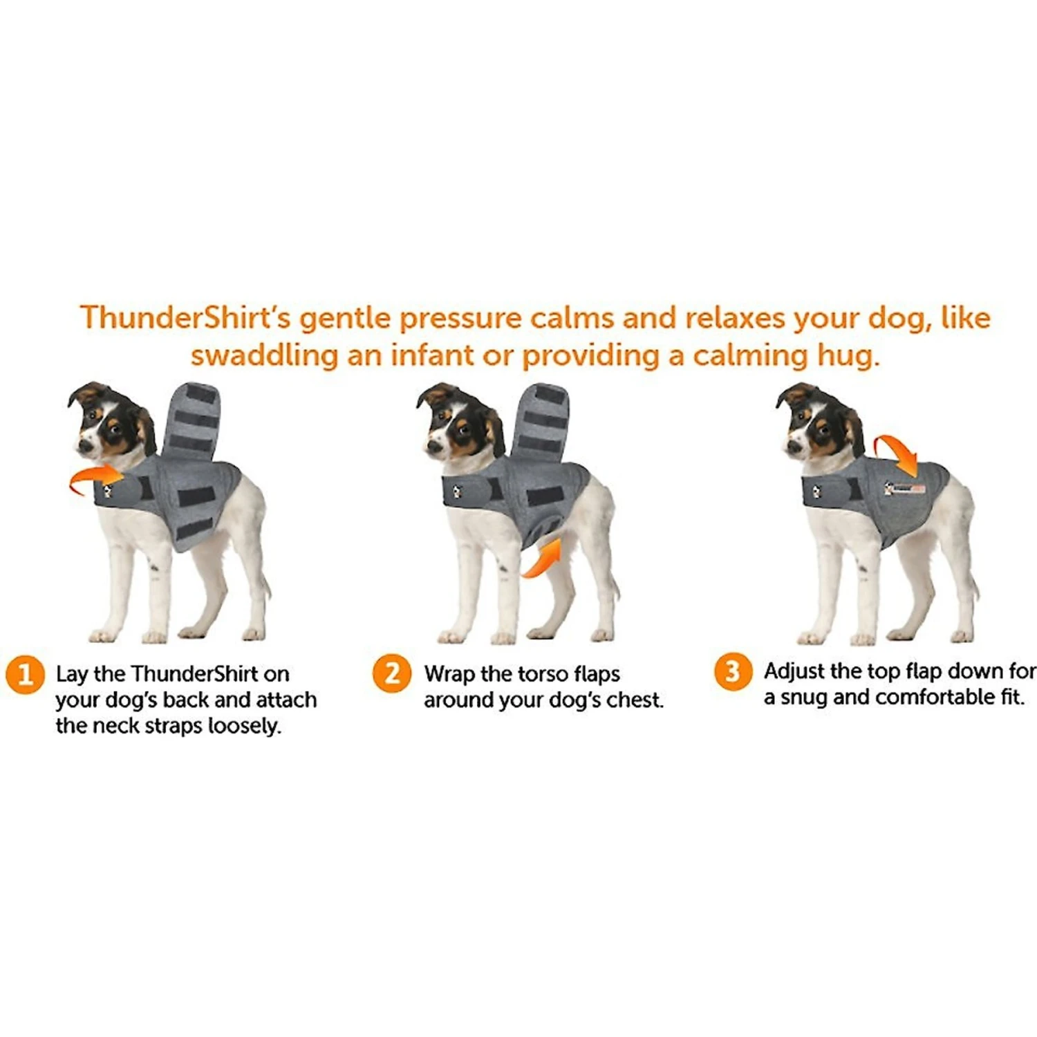 ThunderShirt Classic Anxiety & Calming Vest For Dogs, Heather Grey & ThunderEase Pheromone Calming Spray For Dogs 4 ThunderShirt Classic Anxiety & Calming Vest For Dogs, Heather Grey & ThunderEase Pheromone Calming Spray For Dogs - Image 4