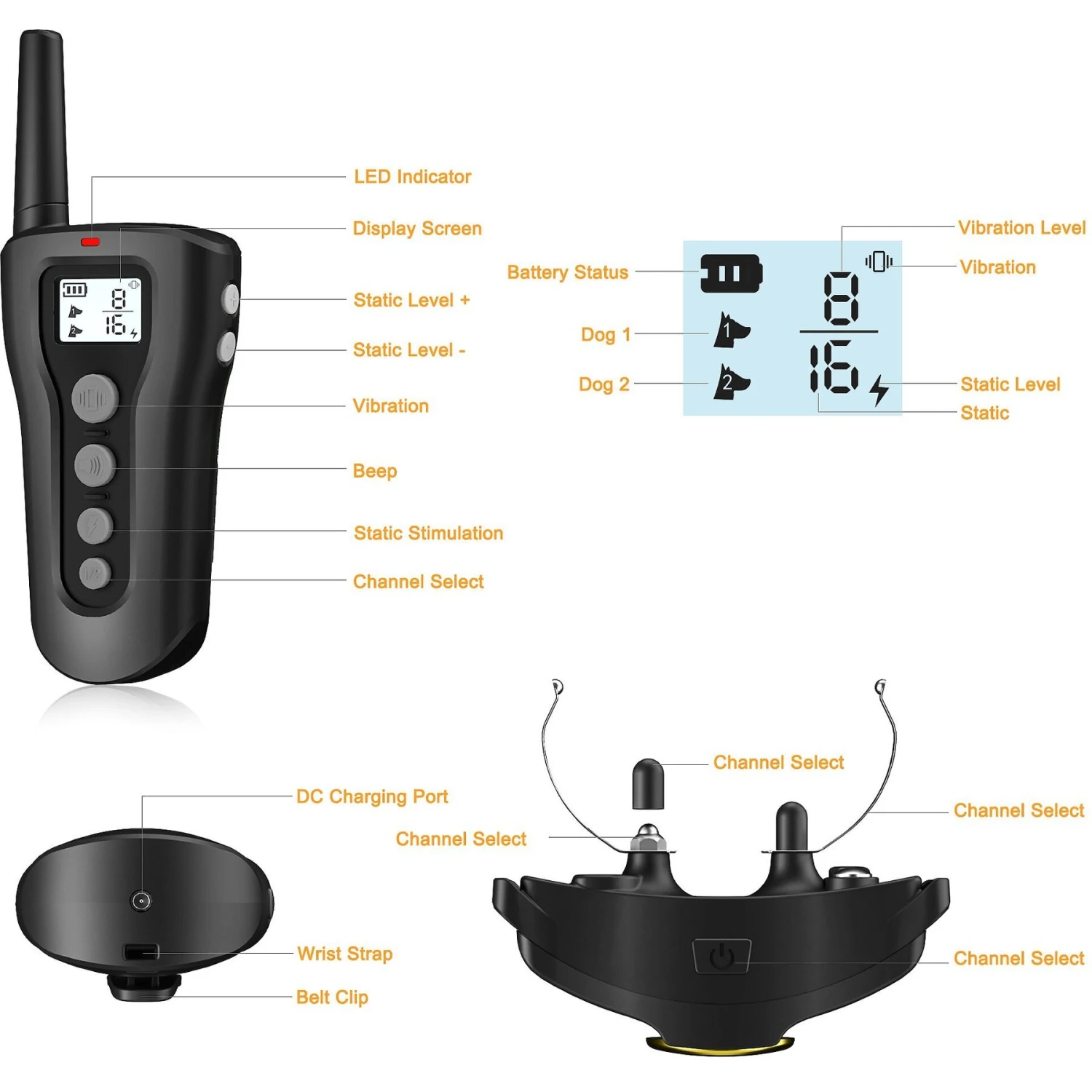 PATPET P320B NFC ID Pet Tag & 1000-ft Remote Dog Training Collar, Black, 2 Count 3 PATPET P320B NFC ID Pet Tag & 1000-ft Remote Dog Training Collar, Black, 2 Count - Image 3