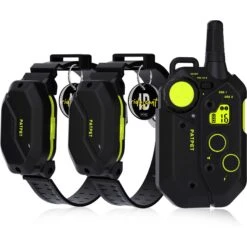 PATPET NFC Pet ID Tag & P910 3000-ft Outdoor Remote Dog Training Shock ECollar, Black, 2 Count