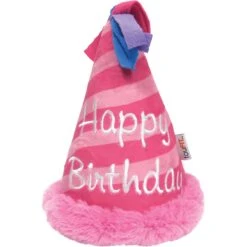 FouFIT Birthday Hat Crinkle Plush Dog Toys