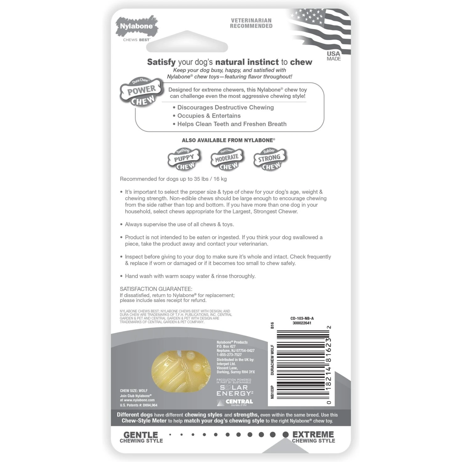 Nylabone PRO Action Dental Power Chew Durable Dog Toy 7 Nylabone PRO Action Dental Power Chew Durable Dog Toy - Image 7