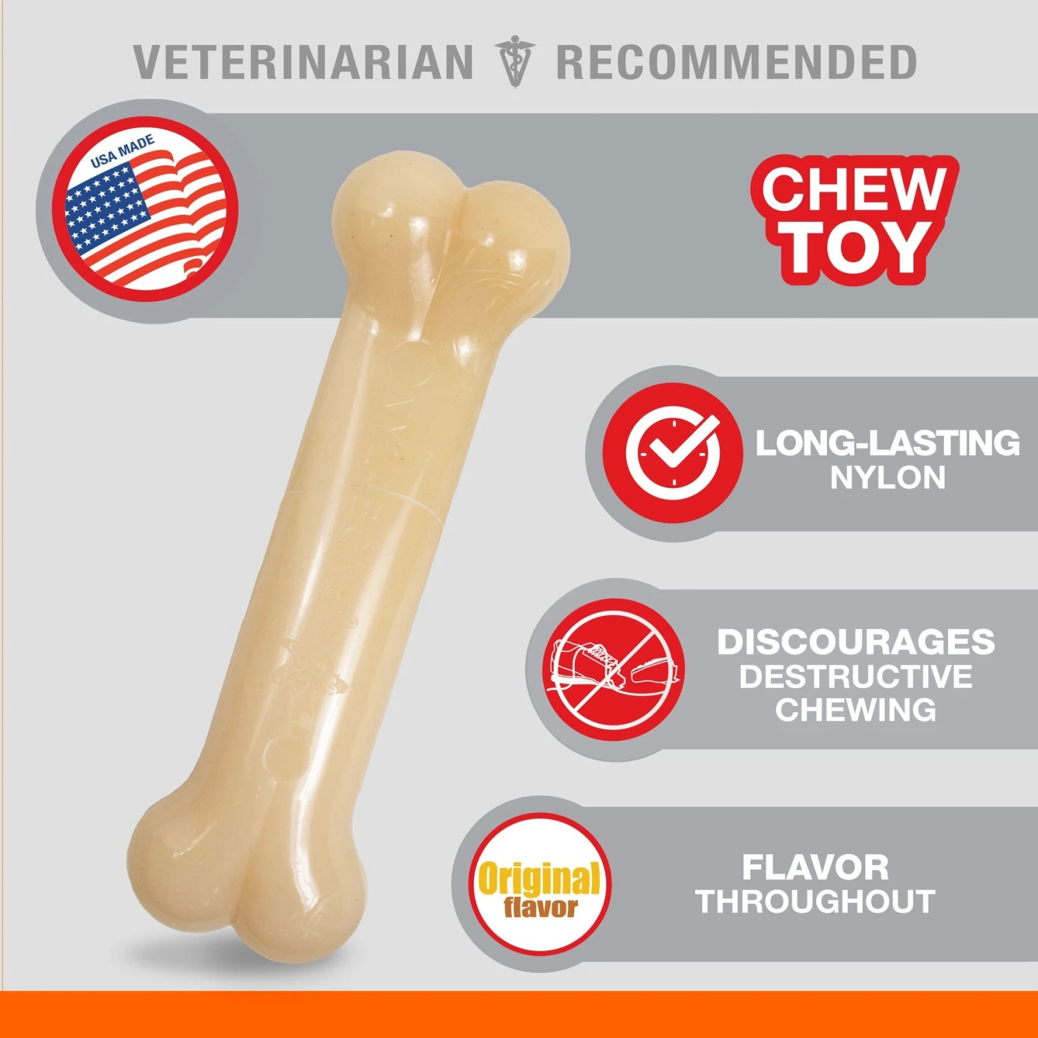 Nylabone Power Chew Original Flavored Dog Chew Toy 2 Nylabone Power Chew Original Flavored Dog Chew Toy - Image 2