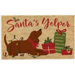 Design Imports Santa's Yelper With Presents Doormat