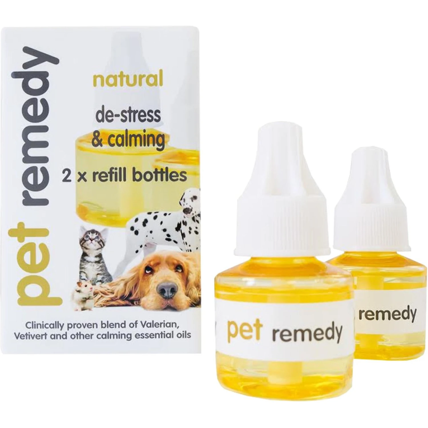 Pet Remedy Natural De-Stress & Calming Plug-In Diffuser Refill For Cats & Dogs, 40-ml Bottle, 2 Count 1 Pet Remedy Natural De-Stress & Calming Plug-In Diffuser Refill For Cats & Dogs, 40-ml Bottle, 2 Count