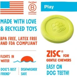 West Paw Zogoflex Zisc Flying Disc Dog Toy -PetSafe Kong Shop 58046 PT3. AC SS1800 V1629325948
