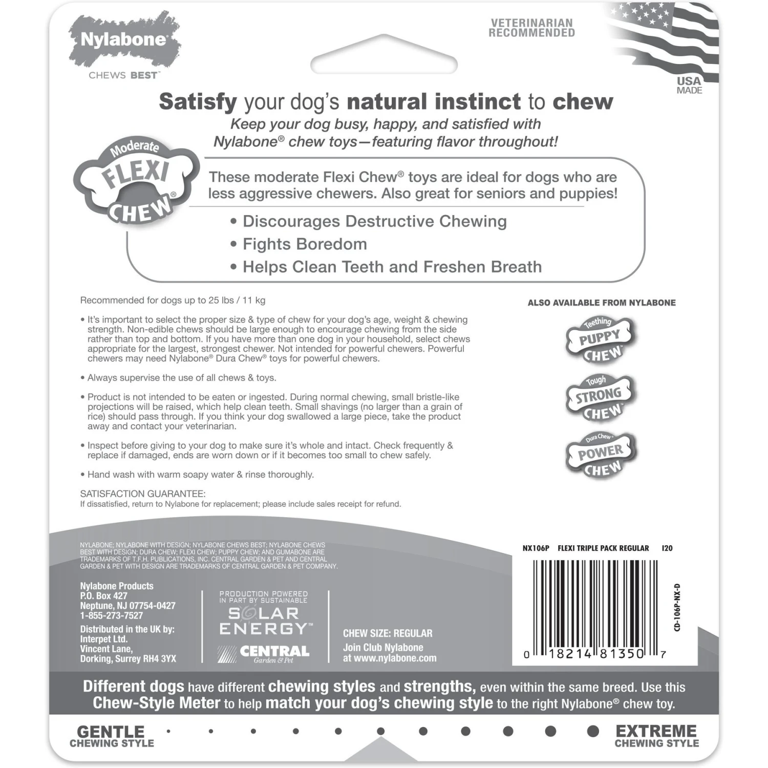 Nylabone FlexiChew Moderate Dog Chew Toys Triple Pack Variety 7 Nylabone FlexiChew Moderate Dog Chew Toys Triple Pack Variety - Image 7