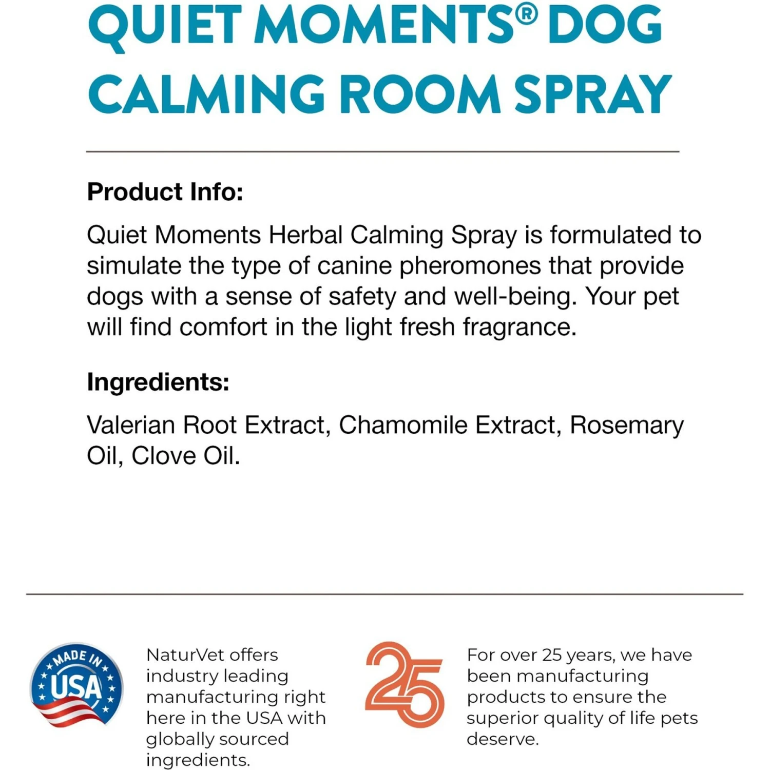 NaturVet Quiet Moments Simulated Canine Pheromones Calming Spray For Dogs 7 NaturVet Quiet Moments Simulated Canine Pheromones Calming Spray For Dogs - Image 7