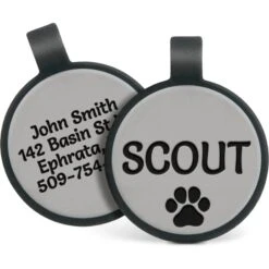GoTags Personalized Silicone Round Dog & Cat ID Tag, Large